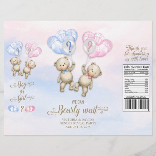 Beer Gender onthulling Baby shower Chip Bag Wrappe Flyer (Voorkant)
