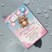 Beer gender onthult roze en blauw Baby shower Kaart