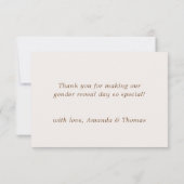 Beer Gender Reveal Baby shower Dank u Bedankkaart (Achterkant)