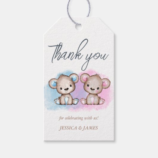 Beer Genderkwesties onthullen Dank je cadeau Label Cadeaulabel (Voorkant)