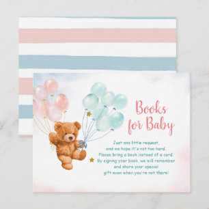 Beer Genderkwesties onthullen dierboeken voor baby Uitnodiging Briefkaart