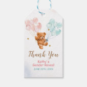 Beer Genderkwesties onthullen roze en blauw Cadeaulabel (Voorkant)