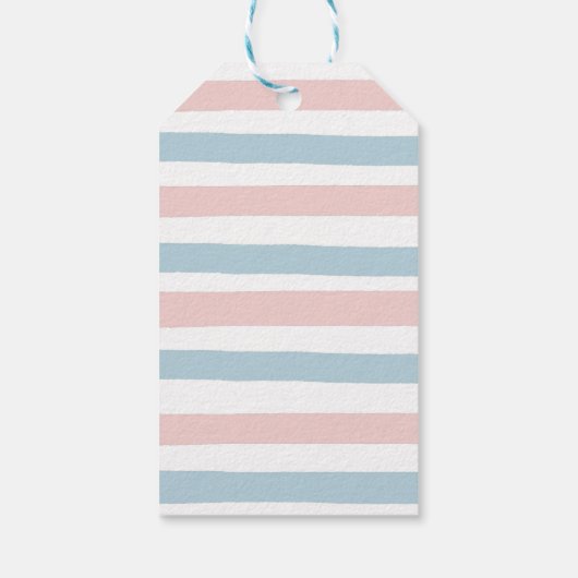 Beer Genderkwesties onthullen roze en blauw Cadeaulabel (Achterkant)