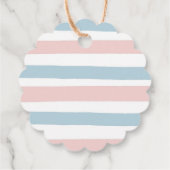 Beer Genderkwesties onthullen roze en blauwe vetoo Bedankjes Labels (Achterkant)