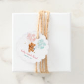 Beer Genderkwesties onthullen roze en blauwe vetoo Bedankjes Labels (In situ)