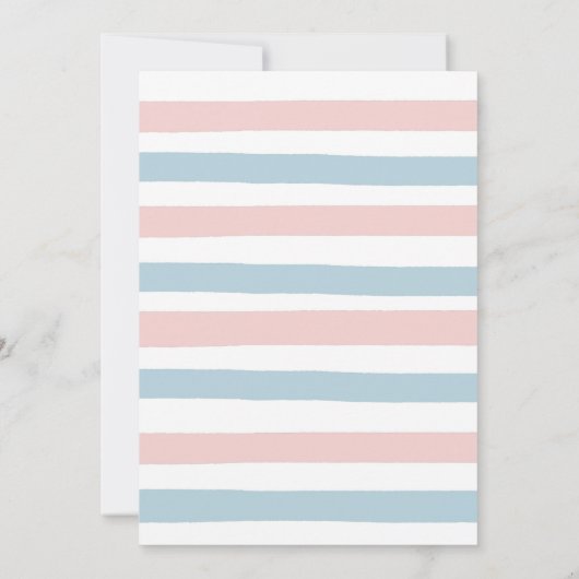 Beer Genderkwesties Roze en Blauw Baby shower onth Kaart (Achterkant)