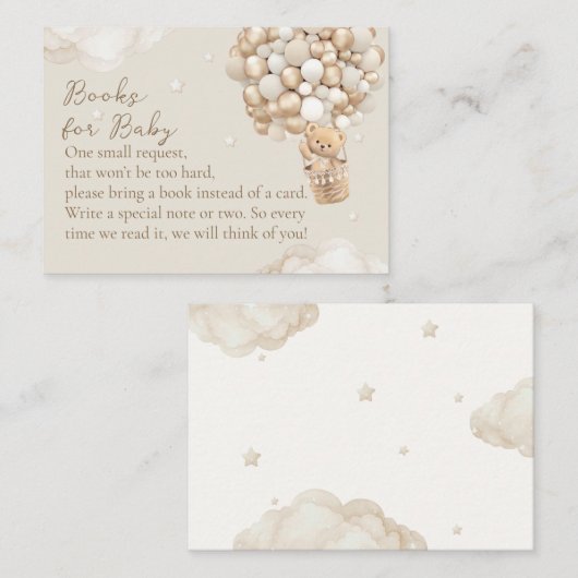 Beer Genderneutraal Baby shower Boekaanvraag Informatiekaartje (Voorkant / Achterkant)