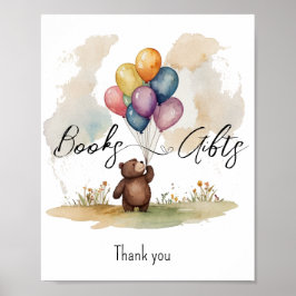 Beer Genderneutraal Baby shower Boeken en Geschenk Poster