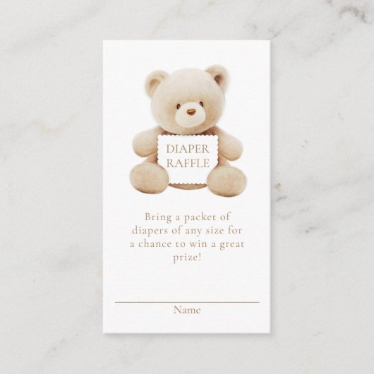 Beer Genderneutraal luer Raffle Ticket Informatiekaartje (Voorkant)