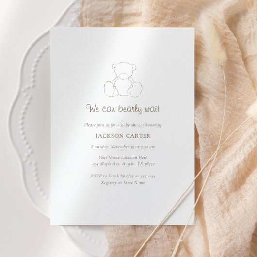 Beer Genderneutraal minimalistisch Baby shower Kaart