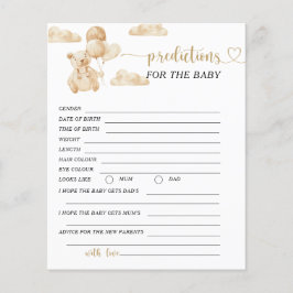 Beer genderneutrale voorspelling voor baby kaart