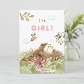 *~* Beer genieten van Flower Baby Girl Shower Kaart (Staand voorkant)
