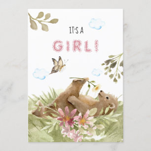*~* Beer genieten van Flower Baby Girl Shower Kaart