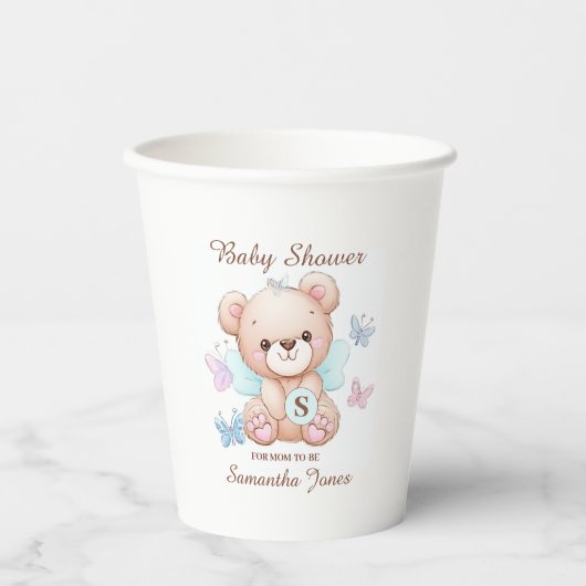 Beer gepersonaliseerd Baby shower Papieren Bekers (Voorkant)