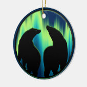 Beer Gepersonaliseerde natuurdecoratie in het wild Keramisch Ornament (Links)