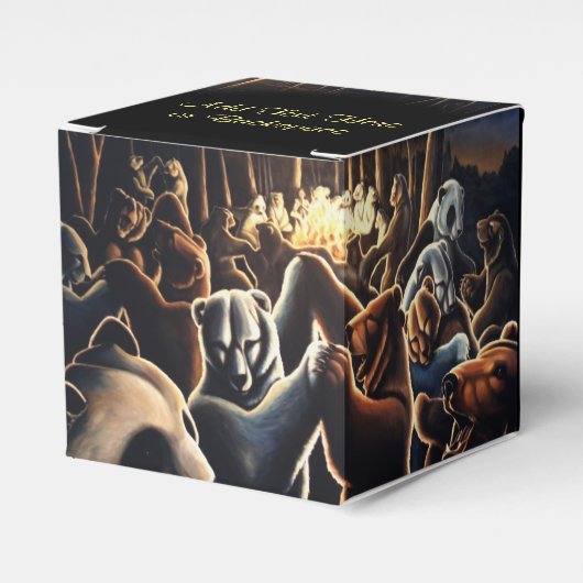 Beer geschenkdoos Personaliseer dansende Beren ges Bedankdoosjes (Voorkant Zijde)