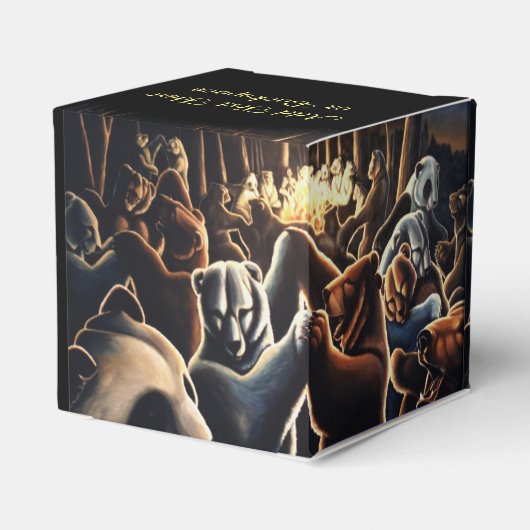 Beer geschenkdoos Personaliseer dansende Beren ges Bedankdoosjes (Achterkant)
