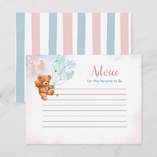 Beer Geslacht Ballon Gold Star Advice Card Informatiekaartje (Voorkant / Achterkant)