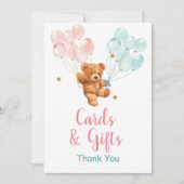 Beer Geslacht Ballonkaarten en cadeautjes onthulle Bedankkaart (Voorkant)