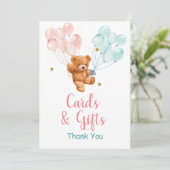 Beer Geslacht Ballonkaarten en cadeautjes onthulle Bedankkaart (Staand voorkant)