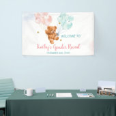 Beer Geslacht Laat roze en blauwe ballon zien Spandoek (Beurs)