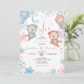 Beer Geslacht onthullen Hij of zij Winter Snowflak Kaart (Staand voorkant)