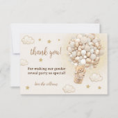 Beer Geslacht onthullen rustiek Schattige Bedankkaart (Voorkant)