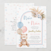 Beer Geslacht onthullen Spaans Baby shower Uitnodi Kaart (Voorkant / Achterkant)