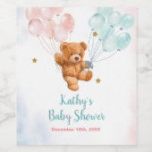 Beer Geslacht Onthulling Roze en Blauwe Wijnfles L Wijn Etiket (Enkel label)