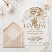 Beer geslachtsopenbaring acryl uitnodigingen