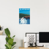 Beer Gevist in de Katmai, Alaska Poster (Thuiskantoor)