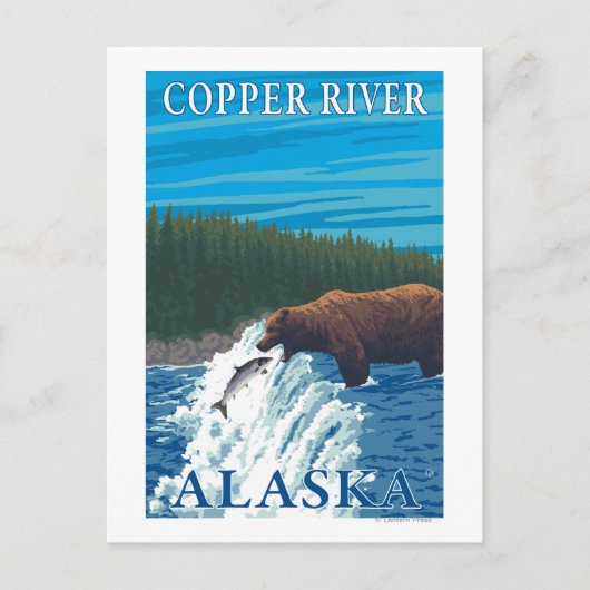 Beer Gevist in de rivier de Copper, Alaska Briefkaart (Voorkant)