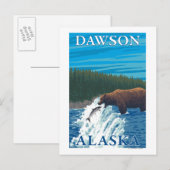 Beer Gevist in de rivier de Dawson, Alaska Briefkaart (Voorkant / Achterkant)