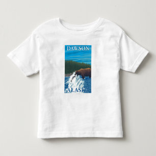 Beer Gevist in de rivier de Dawson, Alaska Kinder Shirts