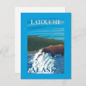 Beer Gevist in de rivier de Latouche, Alaska Briefkaart (Voorkant / Achterkant)