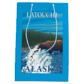 Beer Gevist in de rivier de Latouche, Alaska Medium Cadeauzakje (Achterkant)