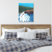 Beer Gevist in de rivier de McNeil, Alaska Canvas Afdruk (Insitu (Slaapkamer))