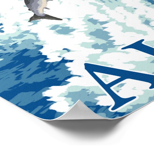 Beer Gevist in de rivier de McNeil, Alaska Poster (Hoek)