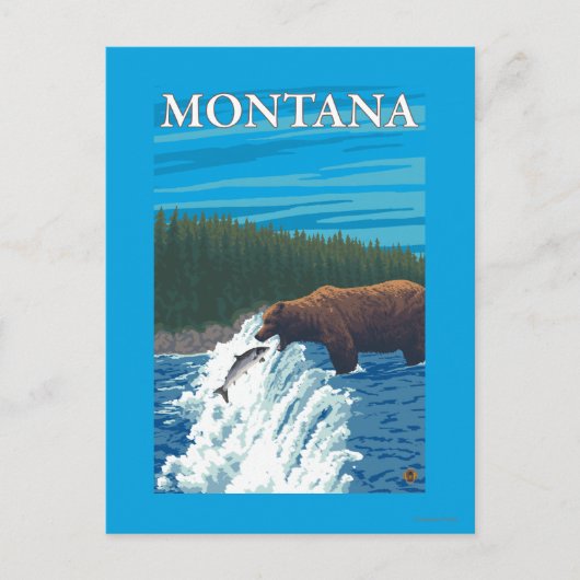 Beer Gevist in de rivier de Montana Briefkaart (Voorkant)