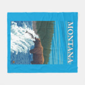 Beer Gevist in de rivier de Montana Fleece Deken (Voorkant (Horizontaal))