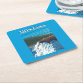 Beer Gevist in de rivier de Montana Kartonnen Onderzetters (Schuin)