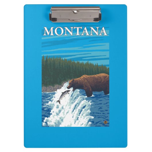 Beer Gevist in de rivier de Montana Klembord (Voorkant)