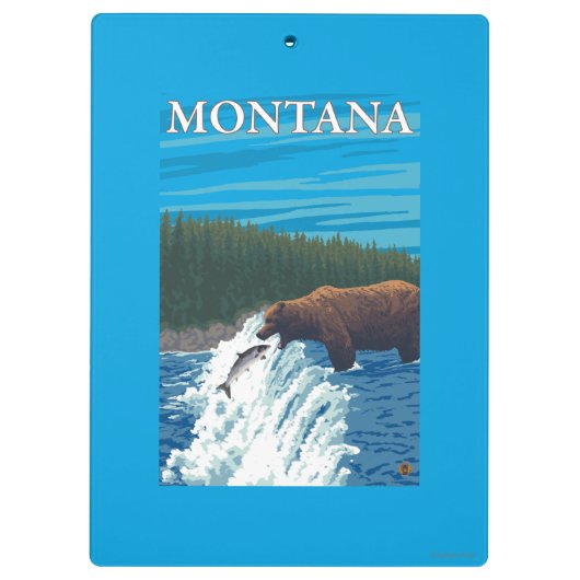 Beer Gevist in de rivier de Montana Klembord (Achterkant)