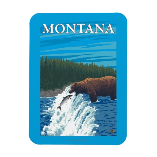 Beer Gevist in de rivier de Montana Magneet (Verticaal)