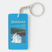 Beer Gevist in de rivier de Montana Sleutelhanger (achterkant)