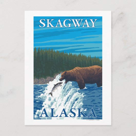Beer Gevist in de rivier de Skagway, Alaska Briefkaart (Voorkant)