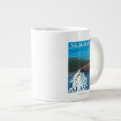 Beer Gevist in de rivier de Skagway, Alaska Grote Koffiekop (Voorkant rechts)