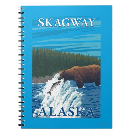 Beer Gevist in de rivier de Skagway, Alaska Notitieboek (Voorkant)