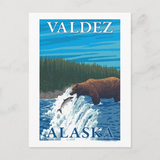 Beer Gevist in de rivier de Valdez, Alaska Briefkaart (Voorkant)