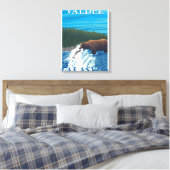 Beer Gevist in de rivier de Valdez, Alaska Canvas Afdruk (Insitu (Slaapkamer))